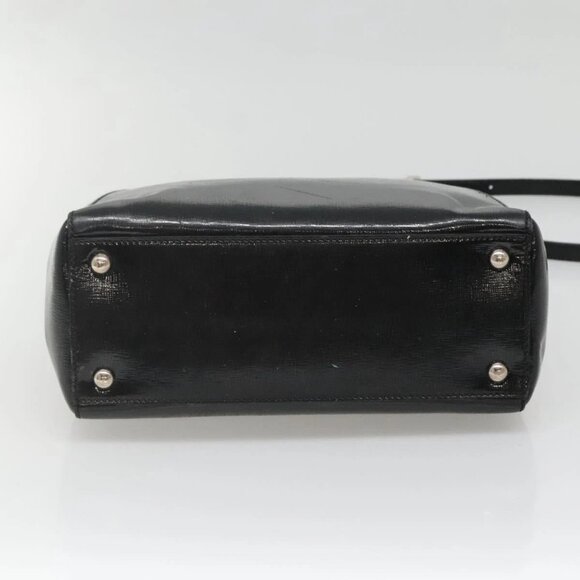 FENDI To joule Hand Bag Patent leather 2way Black Auth 141766 - Picture 7 of 16